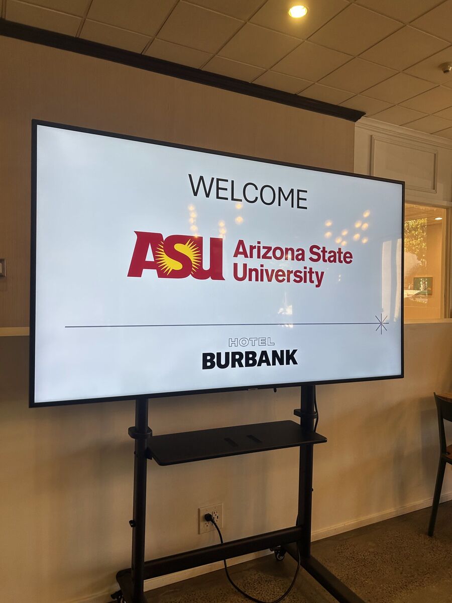Welcome screen for Arizona State University at Hotel Burbank
